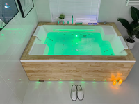 Icegalax Moderne Acrylique Jakuzzi Intérieur Baignoire De Massage Hydromassage Fibre De Verre Double Whirlpool Spa Baignoire