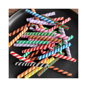 Mix renkler kil baston şeker girdap nane çubukları Charms için simülasyon şekerler Charm Cabochons yılbaşı dekoru