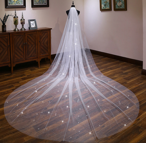 Luxury <strong>Sparkling</strong> Sequins <strong>Veil</strong> Wedding <strong>Veil</strong> Bridal Long New One-layer <strong>Veils</strong> - Product Image 2