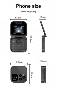 Điện thoại di động gập nắp kép <span class=keywords><strong>SIM</strong></span> 1.77 inch I16 Pro dành cho nữ, tích hợp MP3, giọng nói ảo, đèn pin, gọi nhanh, dành cho người cao tuổi - Product Image 4
