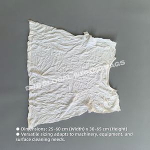 Trapos de Limpieza 100% Algodón, Blancos, para Uso Industrial en Talleres, Absorción de Aceite, Paquete de 50 kg, Trapos de Camiseta - Product Image 3