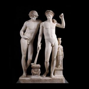 Décoration extérieure ornement de jardin marbre <span class=keywords><strong>appolo</strong></span> hommes avec une sculpture de chien - Product Image 5