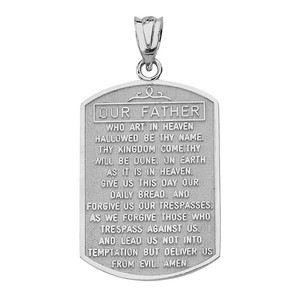 Notre Père Prière Pater Noster Religieux Christianisme En Relief Étanche Pvd En Acier Inoxydable Bijoux De Mode Pendentif Colliers - Product Image 1