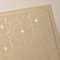 Boîte de cartes à jouer de luxe en papier beige sable doré, coins arrondis personnalisés, 52 cartes Oracle premium, écologiques