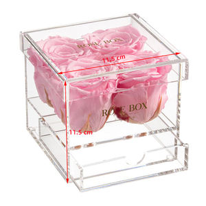 Cada amor venta al por mayor 4 rosas arreglo eterna para siempre y rosas en caja <span class=keywords><strong>de</strong></span> acrílico con cajón - Product Image 2