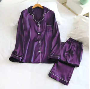 Ropa de Dormir de Seda para Mujer – Conjunto de Pijama de Satén Suave, Ropa de Dormir para Chicas, Lencería, Camiseta y Vestido de Noche - Product Image 6