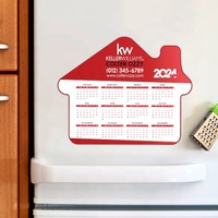 Calendrier magnétique en forme de maison avec logo personnalisé conception de logo personnalisé aimant de réfrigérateur en papier calendrier magnétique de carte de visite d'état réel