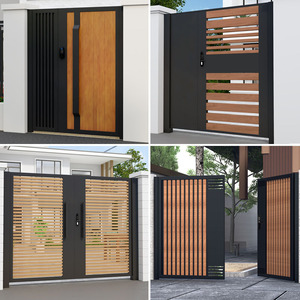 Porta da Giardino Moderna Antifurto in Lega di Alluminio e Ferro, Porta d'Ingresso in Acciaio Inox, Plastica e Legno, Singola o Doppia, Garanzia 1 Anno - Product Image 3