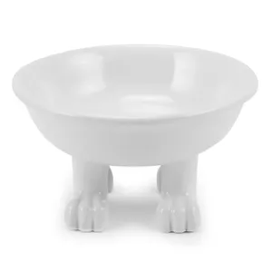 Ceramic pet bowl ceramic cute durable colored pet and non-porous premium stoneware with a wooden frame