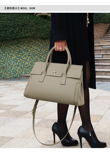 Bolso de Mano de Cuero Genuino al por Mayor, Bolso de Cuero Vacuno de Lujo para Mujer, Bolso Tote Grande de Diseñador para Oficina y Negocios - Product Image 4