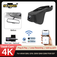 Caméra embarquée Holroadx Black 4K - Conçue sur mesure pour Infiniti QX50 - Double objectif grand angle 170° - Enregistrement de vision nocturne