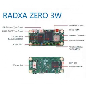 Radxa Zero 3W Máy tính bảng duy nhất với rk3566 4-core CPU GPU H-D-M-I 1080p đầu ra Wifi 6 BT 5.4 tăng cường kết nối - Product Image 5