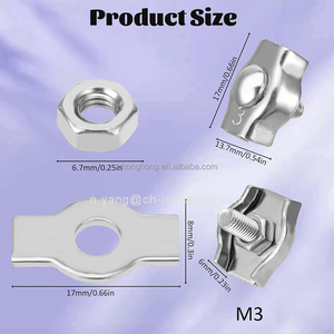 Conector empalmador de cables individuales M3, abrazadera de Cable de perno Simplex de acero inoxidable, Clip de cuerda de alambre inoxidable 304 para Cable de alambre de 1/8 pulgadas - Product Image 2