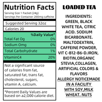 Sachet individuel de 32 oz de mélange de poudre de boisson caféinée sans sucre, saveur rafraîchissante, dissolution rapide, portable pour une hydratation quotidienne