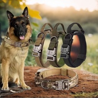 Collier tactique pour chien robuste avec boucle en alliage, en nylon de luxe, haute qualité, pour grands chiens, à double anse, décontracté, à dégagement rapide
