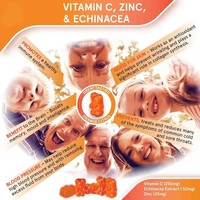 Vitamine C 60 Gummies Multivitamines Système Immunitaire Bonbons Végétaliens Suppléments avec Zinc pour Adultes et Enfants Dosage par Bonbon