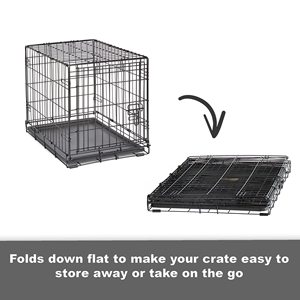 Cage pour animaux de compagnie en acier inoxydable robuste, pliable et mobile, grande cage métallique pour chiens et chats, enclos de jeu pour animaux domestiques - Product Image 4