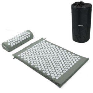 Commercio all'ingrosso Eco Friendly lino naturale agopuntura tappetino regalo dietro il collo dolore massaggio per la digitopressione tappetino e cuscino Set - Product Image 2