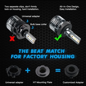 Lampadine per fari a LED Bevinsee H7 per Hyundai <span class=keywords><strong>Kona</strong></span> 2018-2019 Genesis Coupe 2013 10000LM anabbaglianti - Product Image 2