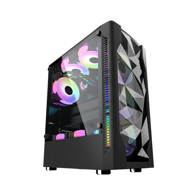High Airflow ATX Mid Tower Case Front 3 Fans Top Rear PSU Chamber Cooling Supports 320mm GPU Gaming PC Chassis