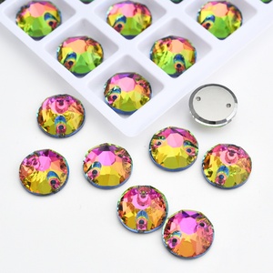 OLeeya Double-Hole TOP Quality Sew on Rhinestones Pressure Top <b>Hat</b> Ornaments Flat Bottom Clothing Accessories Rhinestones - Product Image 4