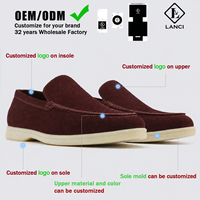 Fabricants de chaussures personnalisées LANCI, chaussures de luxe pour hommes, chaussures personnalisées avec logo, mocassins en daim de qualité supérieure