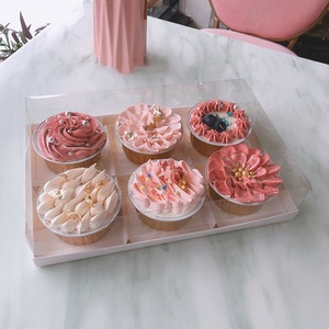 IMEE Ready to Ship Fancy Clear 4 6 Pieces Donut Rectangular Square Clear Lid Patisserie <strong>Mini</strong> <strong>Cake</strong> <strong>Box</strong> Sweet Dessert <strong>Box</strong> - Product Image 4