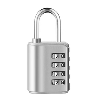 XMM-609 En Laiton Cadenas Code Clé Noir/Argent 4 Chiffres Mot de Passe Serrure à Combinaison Avec Mater Clés pour Cabinet Gym Porte de Sécurité