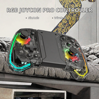 Manette de jeu sans fil Bluetooth RGB avec joystick à effet Hall électromagnétique, détection de vibration, fonction Turbo et programmation six axes