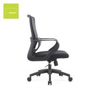 Chaise de bureau ergonomique avec accoudoirs fixes, dossier en maille, pour salle de réunion, ordinateur et personnel de bureau, avec soutien lombaire