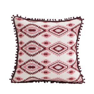 İran halısı atmak yastık kılıfı 18x18 inç, Tribal geometrik etnik pamuk keten dekoratif kare yastık kılıfı minder kapakları - Product Image 2