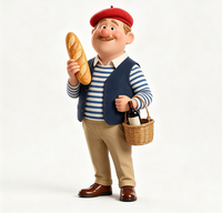 Figura de Vinilo Personalizada Meiyantoys, Mascota de Panadería, Diseño de Juguete de Plástico, Personaje de Panadero Francés, Figura de Vinilo, Regalos Promocionales