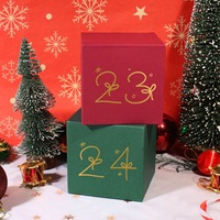 Boîtes cadeaux calendrier de l'Avent de Noël rouge et vert, 24 jours de compte à rebours, boîtes mystères vides pour emballage de cadeaux de fête de Noël
