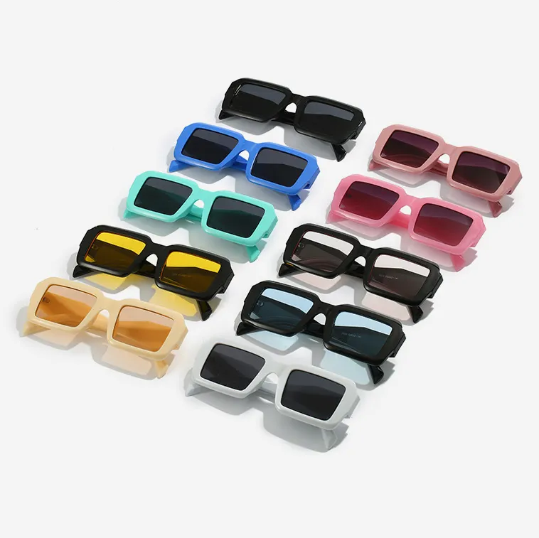 DL-gafas de sol rectangulares personalizadas para mujer, lentes de sol cuadradas con gradiente, descuento, venta al por mayor, 2023