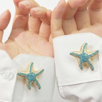 Vente en gros de boutons de vêtements en forme d'étoile de mer neufs, couvre-boutons décoratifs de haute qualité, accessoires personnalisés en gros