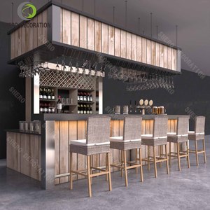 Hall commercial de meubles de kiosque de café <span class=keywords><strong>extérieur</strong></span> en bois avec l'éclairage de LED pour des cafés - Product Image 1