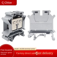 Bloc de bornes de alimentation sur rail DIN UK25N, câble carré de 25 mm², 100 A, 800 V, connecteur de jonction à vis, kit de câblage électrique industriel