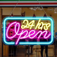 Enseigne néon LED personnalisée ouverte 24h/24 pour bar, atelier de réparation de chaussures, maison et hôtels, alimentation USB, éclairage multicolore