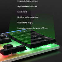 Clavier et souris de jeu filaires étanches avec rétroéclairage LED arc-en-ciel fabriqués en usine pour ordinateur de bureau PC, combo économique pour joueurs