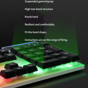 <span class=keywords><strong>Clavier</strong></span> et <span class=keywords><strong>souris</strong></span> de jeu filaires étanches avec rétroéclairage LED arc-en-ciel fabriqués en usine pour ordinateur de bureau PC, combo économique pour joueurs - Product Image 3