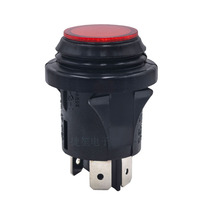 Interrupteur à bouton-poussoir rond 16A250V AC T105 25mm IP67 RL5-1P21/N ON-OFF avec verrouillage et voyant rouge, étanche