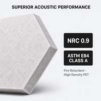 Panneaux acoustiques hexagonaux modernes en fibre de polyester CHIHENG 9 mm 12 mm, dalles murales insonorisantes haute densité pour studio d'enregistrement