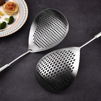 Ensemble d'ustensiles de cuisine en acier inoxydable Louche à soupe Pâtes fendues et tourneur
