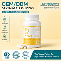 Capsules de Vitamine D3 K2 MK7 B12 OEM ODM Marque Privée Vente en Gros Haute Qualité Stock Prêt Complément Alimentaire Quotidien pour Femmes