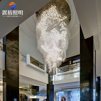 Luminaire suspendu LED long à lumière blanc chaud facile à installer, escalier, villa, projet, lustres en verre personnalisés