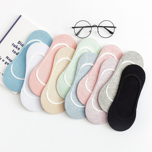 Calzini da <span class=keywords><strong>donna</strong></span> invisibili a taglio basso in <span class=keywords><strong>cotone</strong></span> stampato, antiscivolo, senza tallone, sottili, traspiranti e deodoranti, che assorbono il sudore - Product Image 2