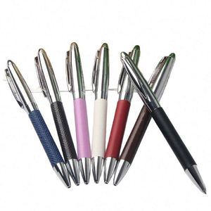 High Quality PU Leather Metal Ballpoint <b>Pen</b> with 0.5mm Writing Width Black Ink Promotional Gift Custom Logo - Product Image 1