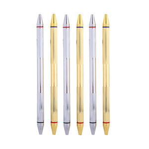 Dual Tip Double Sided Metal Ball Point Pen Custom Logo Red Blue 2 Color Ink 1.0mm <b>Writing</b> Width Sports Style Promotional Pen - Product Image 1