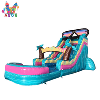 Toboggans Gonflables à Prix de Gros, Toboggan Aquatique Double Gonflable, Toboggan Aquatique de Piscine de 23 Pieds