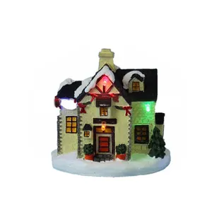 4" Christmas fiber opticed lighted house